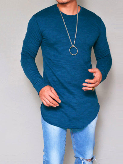 Men's Solid Color Long Sleeve T-shirt