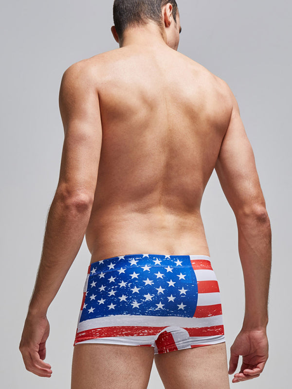 Men's Printed Fashion Nylon Boxer Swim Shorts