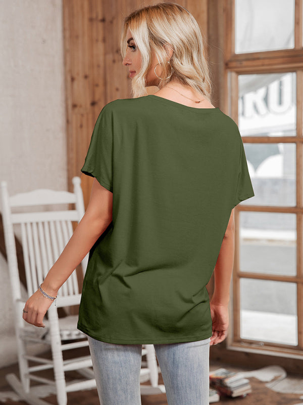 Round Neck Loose Casual Short Sleeve T-Shirt Top