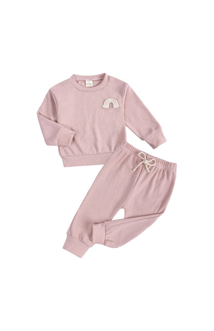 Children's Pit Strip Pullover Long Sleeve Pyjama Sets