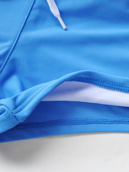 Men's Fashion Fit Front Stripe Pocket Quick Dry Nylon Hot Spring Swim Shorts