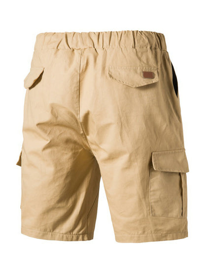 Men's Solid Color Double-knit Cargo Shorts