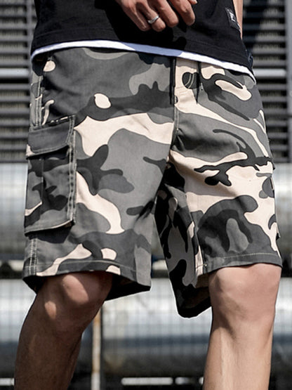 Camouflage overalls men's shorts thin loose casual beach pants