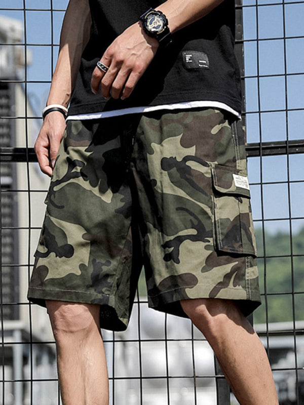 Camouflage overalls men's shorts thin loose casual beach pants