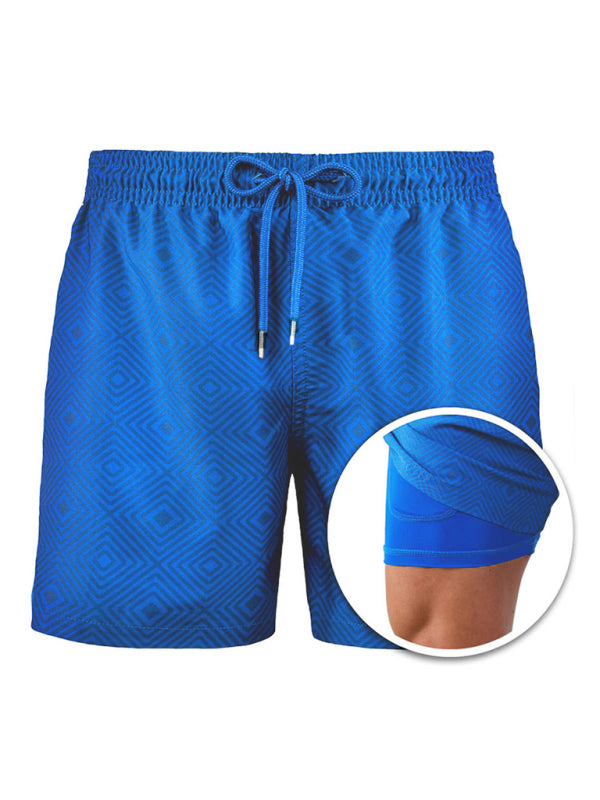 Men's Board Shorts Sweatpants Printed Double Layer Shorts