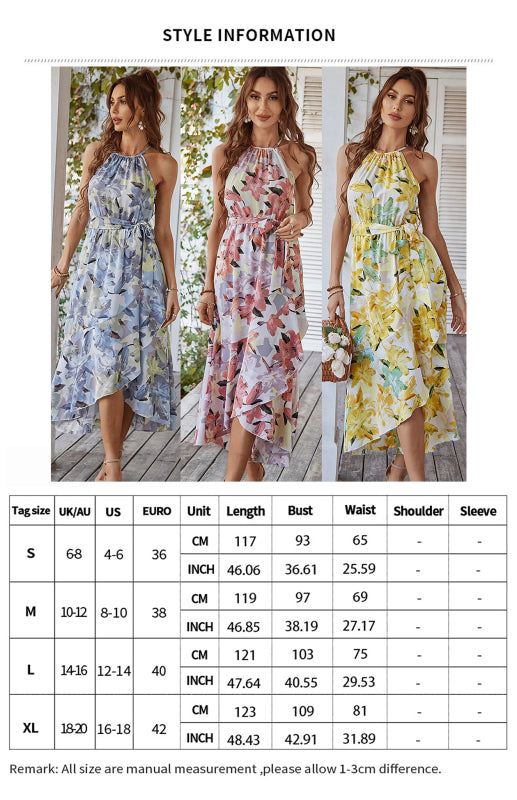 Women's Sling Leisure Printed Holiday Dress