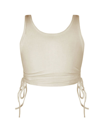 Women's Solid Color Ruched Tank Top