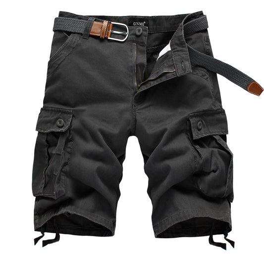 Straight Leg Cropped Pants Men's Loose Casual Pants Outdoor Sports Cargo Shorts (Without Belt)